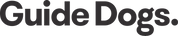 Black 'Guide Dogs.' logo on a white background