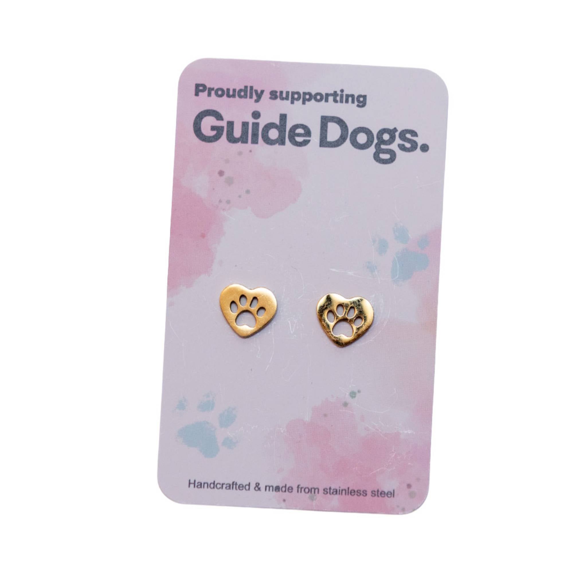 Earrings - Heart Shape with Pawprint