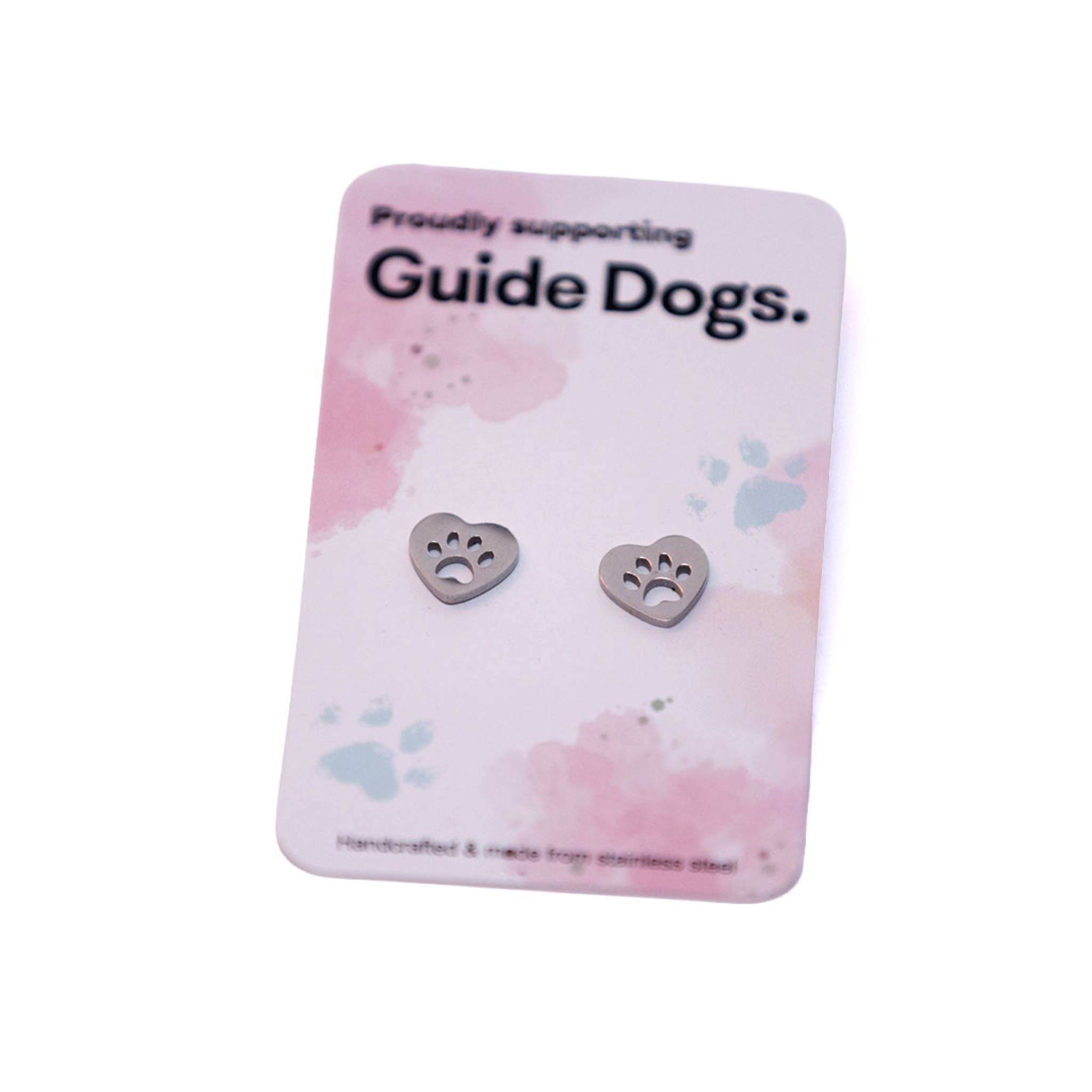 Earrings - Heart Shape with Pawprint